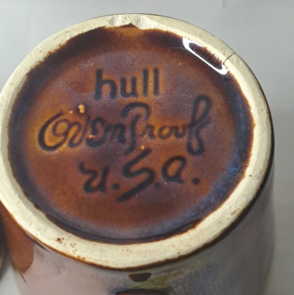 Hull Oven Proof Brown Drip Crestone Coffee Mug Cup & Saucer. - Picture 6 of 7